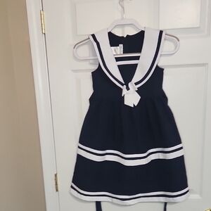 Bonnie Jean Blue Sleeveless Sundress with Sailor Collar